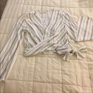 VICTORIA + SOPHIA LONG SLEEVE STRIPED TOP